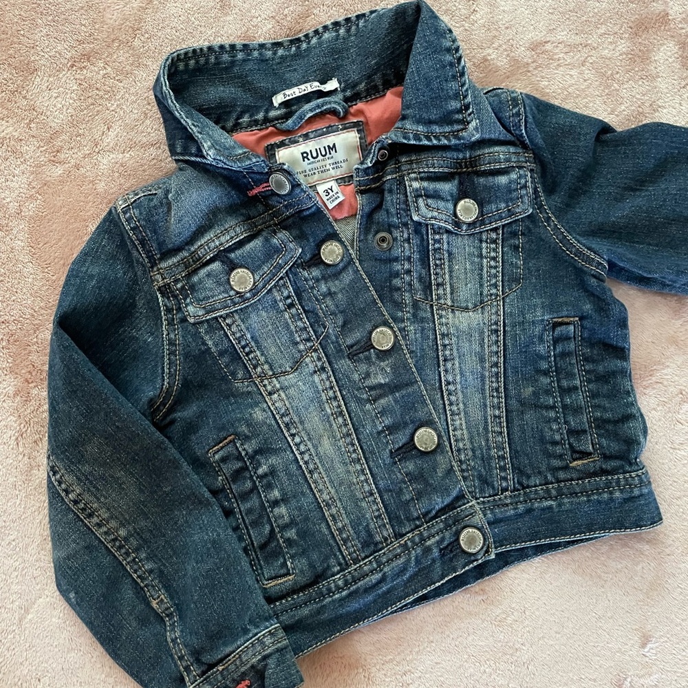Ruum Kids Girls Jean Jacket Sz 3y
